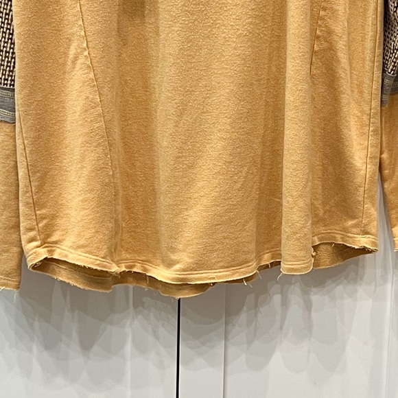 EASEL Camel Raw Hem/Seam Long Sleeve Hoodie Size S - Picture 9 of 10